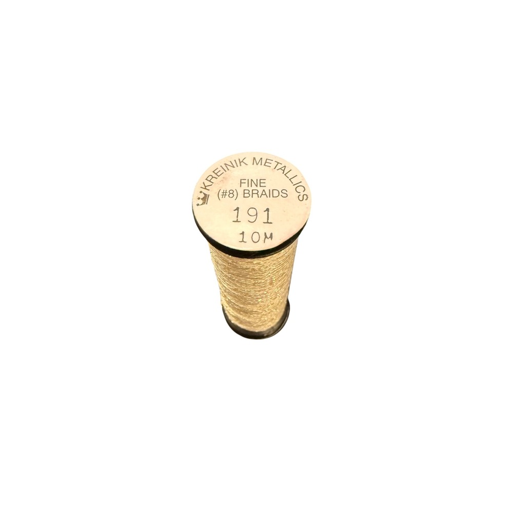Kreinik Fine #8 Braid Thread 10M Pale Yellow New 191 Metallic Embroidery Supply